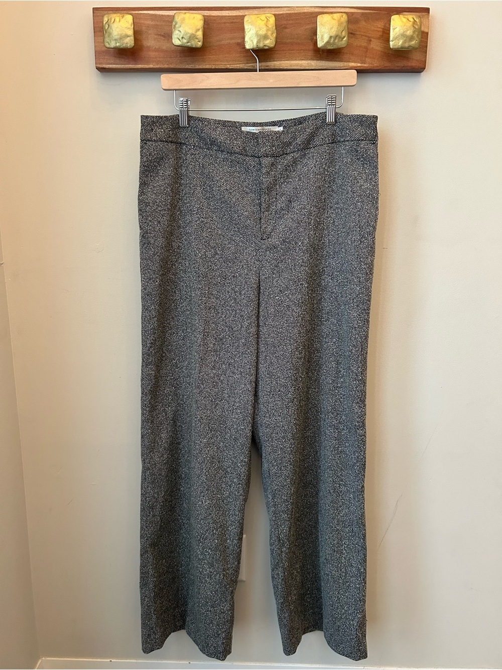 Simon’s Gray Tweed Wide-Leg Pants - Size 14 - Capsule Wardrobe 90s Minimalism